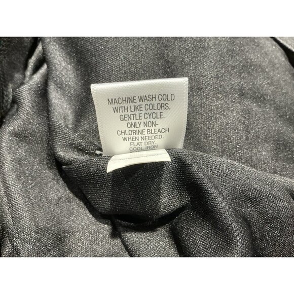 Elle Pleated Halter Top Size XL With Neck Tie For Bow Black Floral Print Lined - Picture 10 of 11